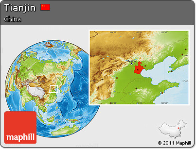 Physical Location Map of Tianjin