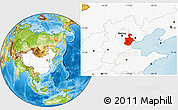 Physical Location Map of Tianjin, highlighted country