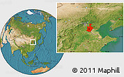 Satellite Location Map of Tianjin