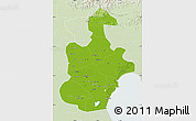 Physical Map of Tianjin, lighten