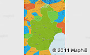 Physical Map of Tianjin, political outside