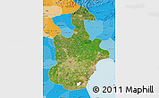Satellite Map of Tianjin, political shades outside