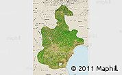 Satellite Map of Tianjin, shaded relief outside