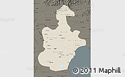 Shaded Relief Map of Tianjin, darken