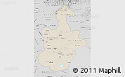 Shaded Relief Map of Tianjin, desaturated