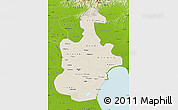 Shaded Relief Map of Tianjin, physical outside
