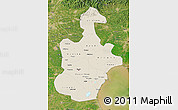 Shaded Relief Map of Tianjin, satellite outside
