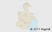 Shaded Relief Map of Tianjin, single color outside