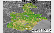 Satellite Panoramic Map of Tianjin, desaturated