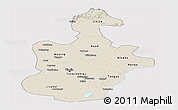 Shaded Relief Panoramic Map of Tianjin, cropped outside