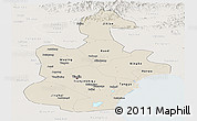 Shaded Relief Panoramic Map of Tianjin, lighten