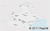 Silver Style Panoramic Map of Tianjin, single color outside