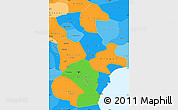 Political Simple Map of Tianjin, political shades outside