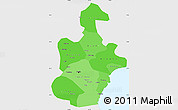 Political Shades Simple Map of Tianjin, single color outside