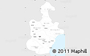 Silver Style Simple Map of Tianjin, single color outside