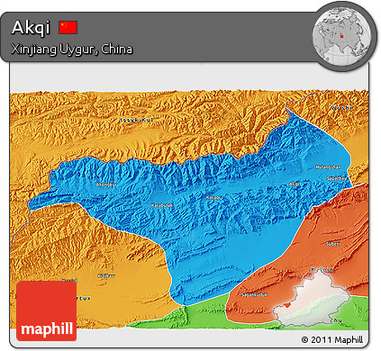 Political 3D Map of Akqi