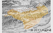 Satellite 3D Map of Akqi, desaturated