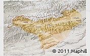 Satellite 3D Map of Akqi, lighten, semi-desaturated