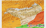 Satellite 3D Map of Akqi, political outside