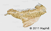 Satellite 3D Map of Akqi, single color outside