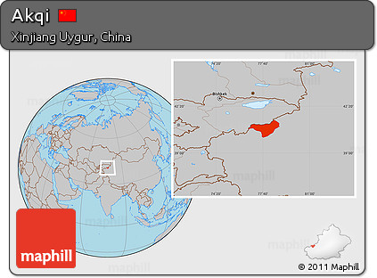 Gray Location Map of Akqi