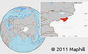 Gray Location Map of Akqi, highlighted parent region