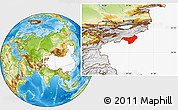 Physical Location Map of Akqi, highlighted country