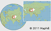 Savanna Style Location Map of Akqi, highlighted parent region, within the entire country