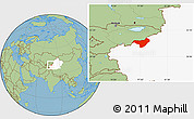 Savanna Style Location Map of Akqi, highlighted parent region