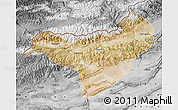 Satellite Map of Akqi, desaturated