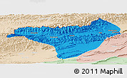 Political Panoramic Map of Akqi, lighten