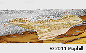 Satellite Panoramic Map of Akqi, physical outside