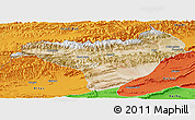 Satellite Panoramic Map of Akqi, political outside