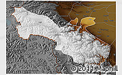 Physical 3D Map of Akto, darken