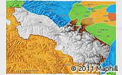 Physical 3D Map of Akto, political outside