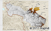 Physical 3D Map of Akto, shaded relief outside
