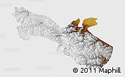 Physical 3D Map of Akto, single color outside