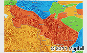 Political 3D Map of Akto