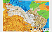 Satellite 3D Map of Akto, political outside