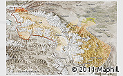 Satellite 3D Map of Akto, semi-desaturated