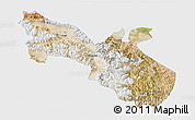 Satellite 3D Map of Akto, single color outside