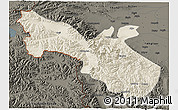 Shaded Relief 3D Map of Akto, darken