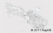 Silver Style 3D Map of Akto, single color outside