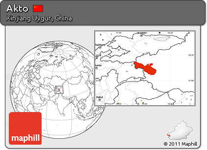 Blank Location Map of Akto