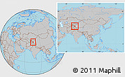 Gray Location Map of Akto, within the entire country