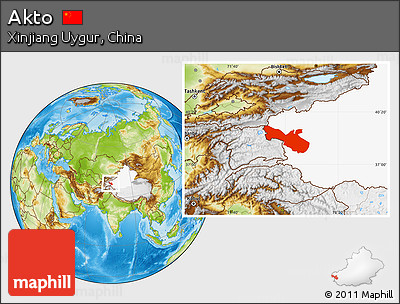 Physical Location Map of Akto, highlighted parent region