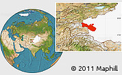 Satellite Location Map of Akto, highlighted parent region