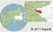 Savanna Style Location Map of Akto, highlighted country