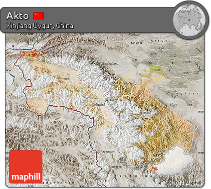 Satellite Map of Akto, semi-desaturated