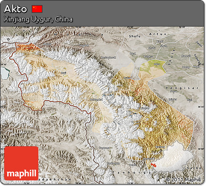 Satellite Map of Akto, semi-desaturated